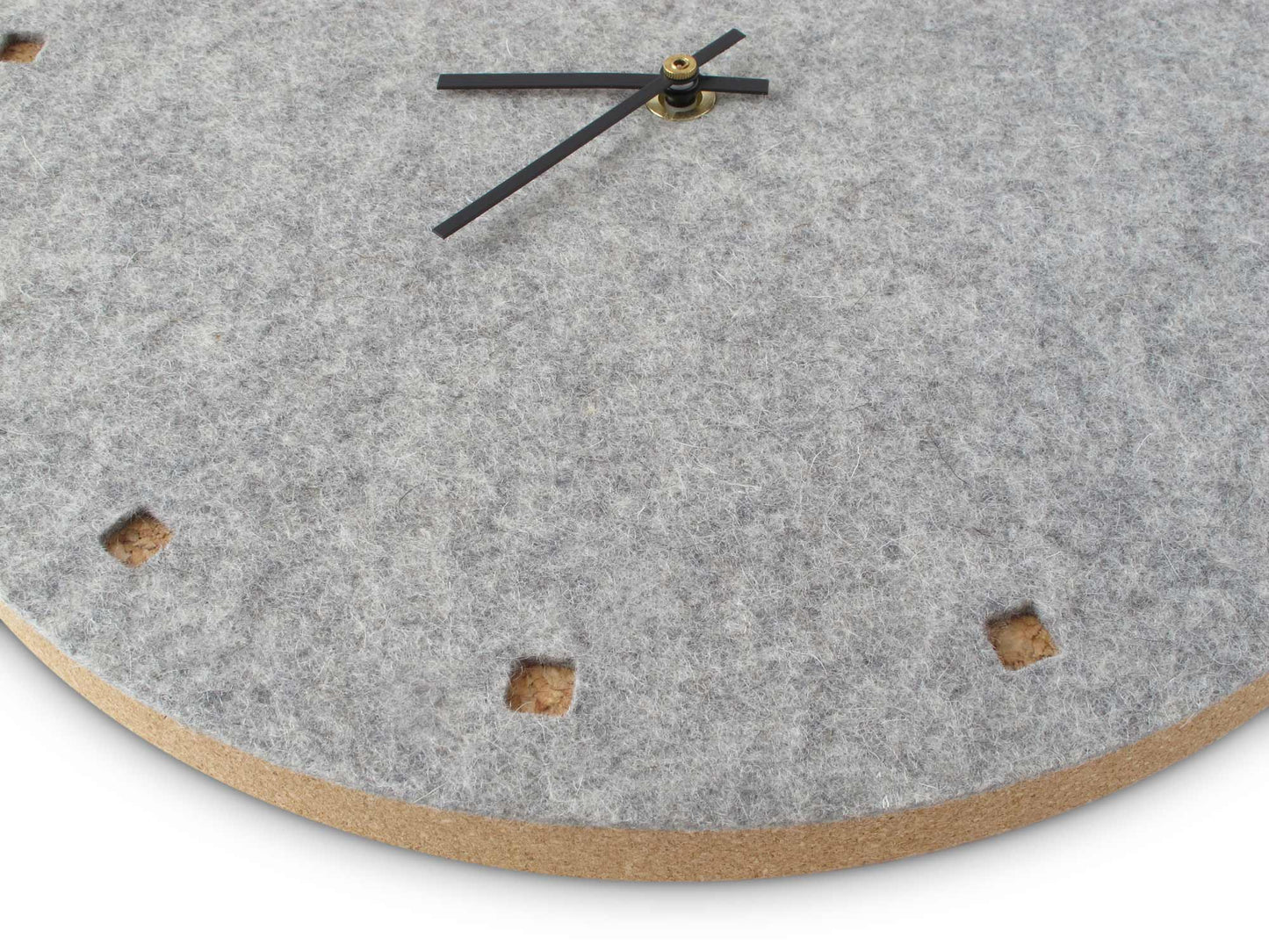 Felt and cork wall clock, 30 cm | light grey - black | Design: Esbjerg