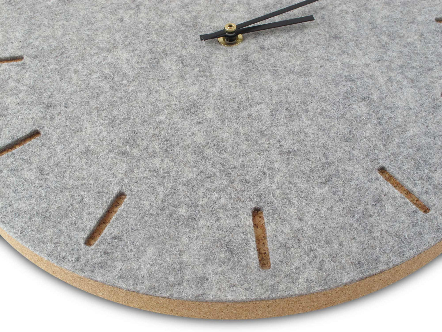 Felt and cork wall clock, 30 cm | light grey - black | Design: Copenhagen