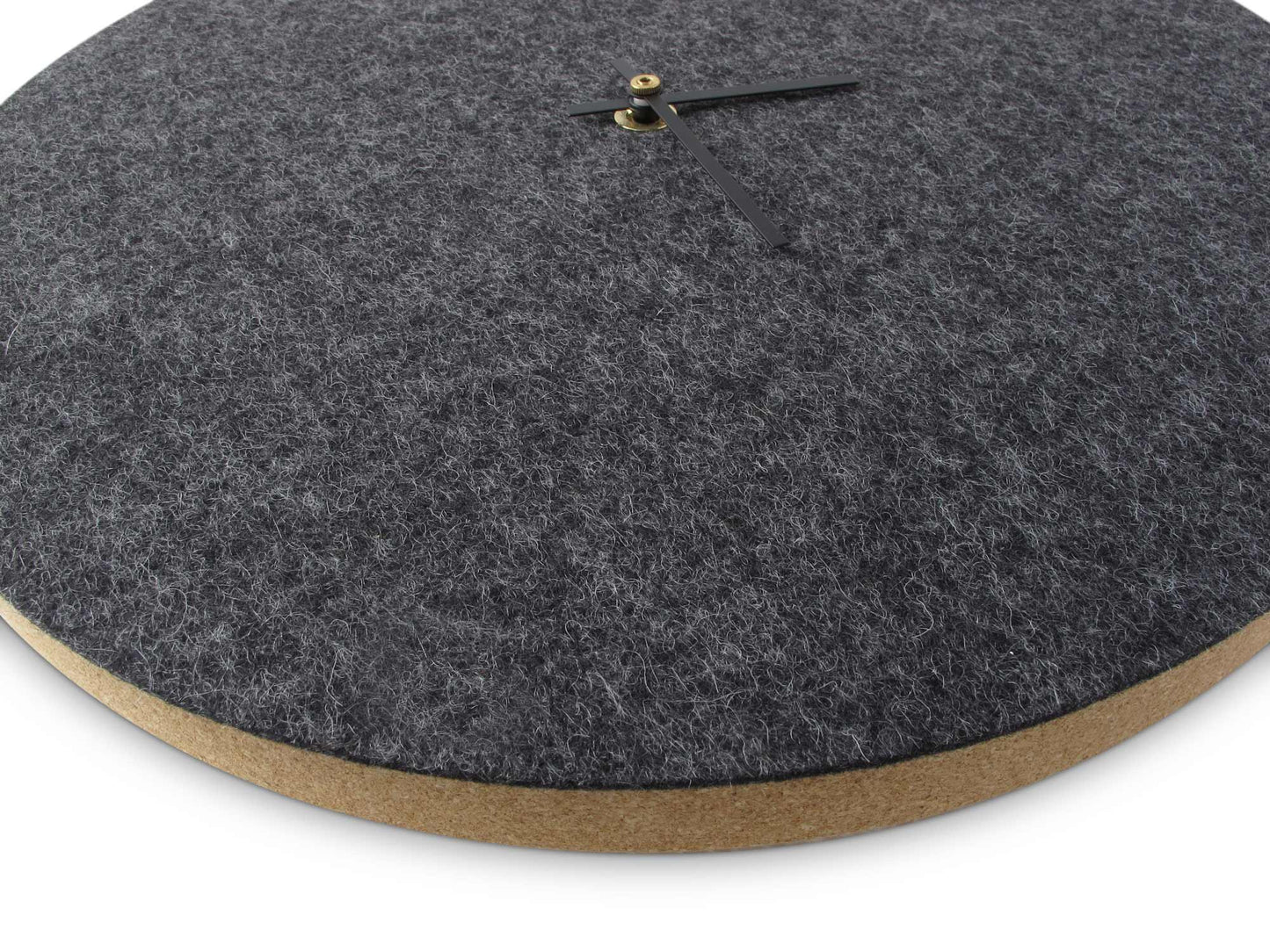 Wanduhr aus Filz und Kork 30 cm | anthrazit - schwarz | Design: Aalborg