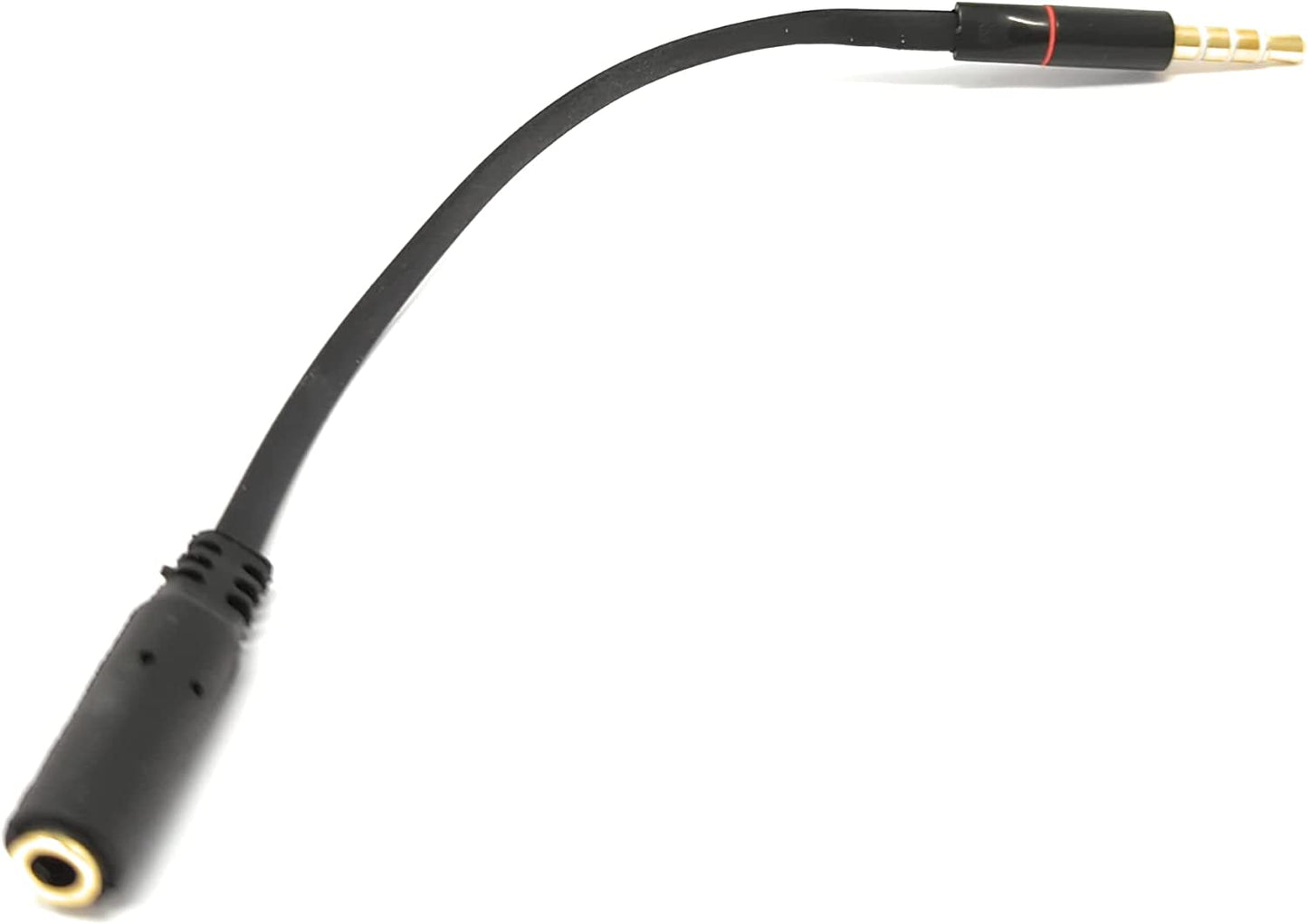 SYSTEM-S Audio Cable 15 cm Stereo AUX Jack 3.5 mm Male to Female Flat in Black