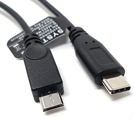 SYSTEM-S USB 2.0 Y cable 25 cm Micro B female to Type C and Micro B male