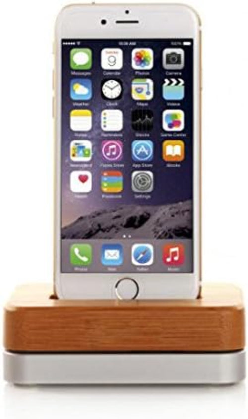 SYSTEM-S Handy Docking Ladestation aus Holz für iPhone 6 6S 6 Plus 6S Plus 5S 5C 4S