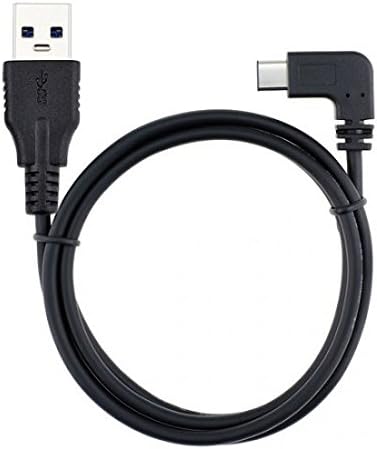 SYSTEM-S USB 3.1 Typ C Stecker 90° gewinkelt Winkel zu USB 3.0 Typ A Stecker Kabel Datenkabel Ladekabel 100 cm