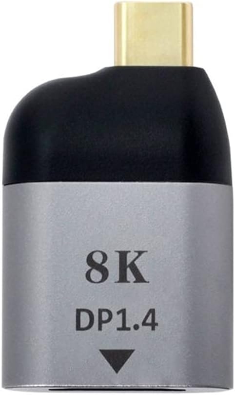 SYSTEM-S DisplayPort 1.4 Adapter Buchse zu USB 3.1 Typ C Stecker Kabel in Grau