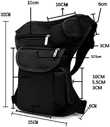 SYSTEM-S Multi Beintasche Tasche Hüfttasche Gürteltasche Beinbeutel Hip Bag in Schwarz