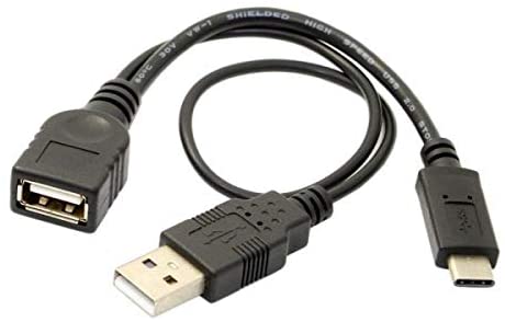 System-S OTG Kabel USB 2.0 Type A zu USB 3.1 Type C und USB 2.0 Type A 35 cm