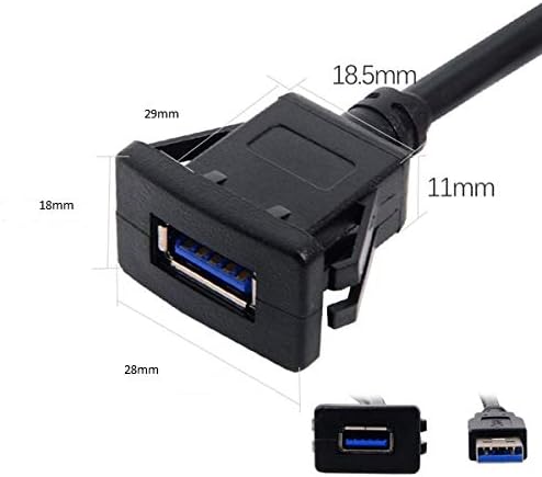 SYSTEM-S USB A 3.0 Buchse auf USB A 3.0 Stecker Verlängerungskabel Einbaubuchse 100cm
