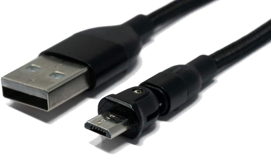 SYSTEM-S USB 2.0 Kabel 1 m Micro Stecker zu 2.0 A Buchse 180° Winkel in Schwarz
