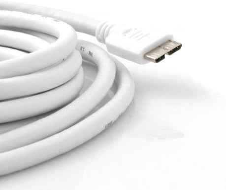System-S 3 m meter Micro USB 3.0 Datenkabel Ladekabel (USB 3.0 Micro-B) in Weiß - DREIKS