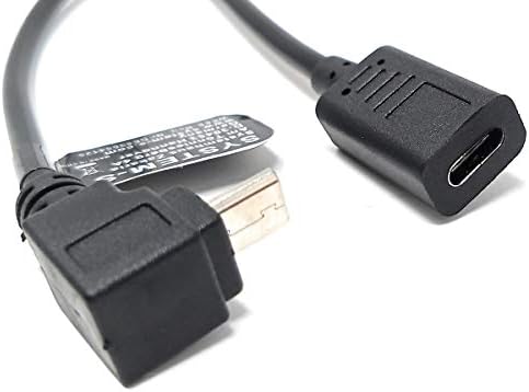 SYSTEM-S USB 3.1 cable 25 cm Type C female to Micro B male angle adapter in black