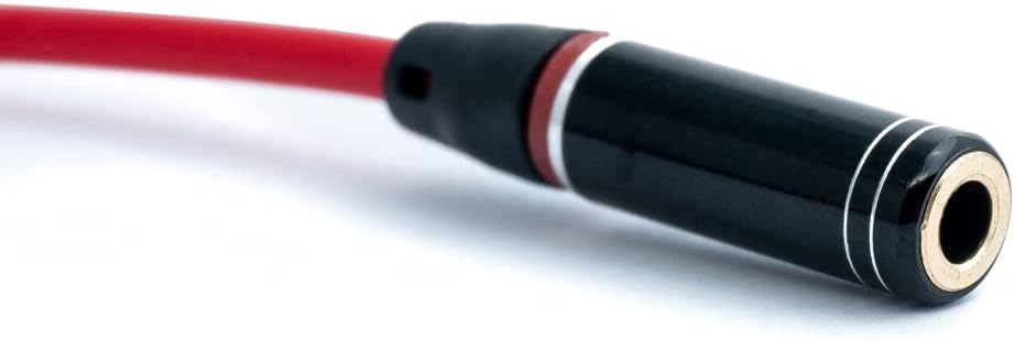 SYSTEM-S Audio Kabel 30 cm 3,5 mm Stereo Klinke Stecker zu Buchse Rot