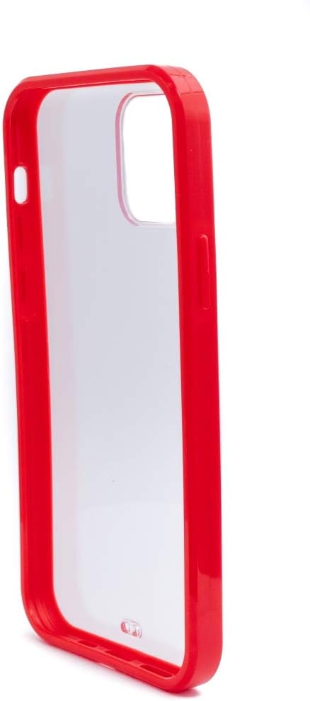 SYSTEM-S Schutzhülle aus Silikon in Rot Transparent Hülle kompatibel mit iPhone 12 Pro
