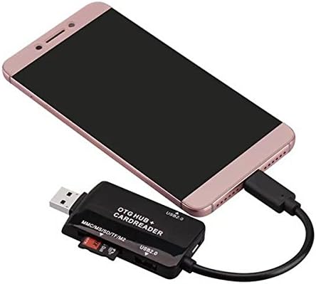 SYSTEM-S 3in1 USB 3.1 Type C zu TF SD Card USB Typ A und Micro-USB Card Reader Kartenleser OTG Adapter in Schwarz