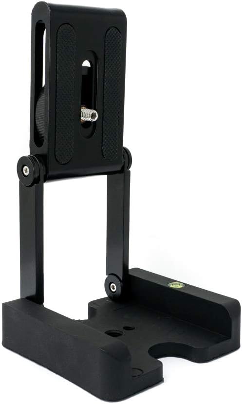 System-S Stativ Aufsatz mit 1/4 Gewinde Halterung verstellbar mit Wasserwaage für DSLR Kamera