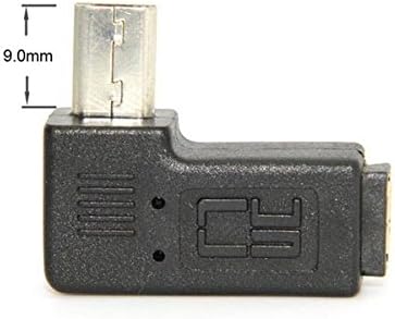 System-S 90° grad Links gewinkelt Winkelstecker Micro USB auf Micro USB Adapter OTG Host Cable Flash Drive Verbindung für Smartphone Handy Tablet PC