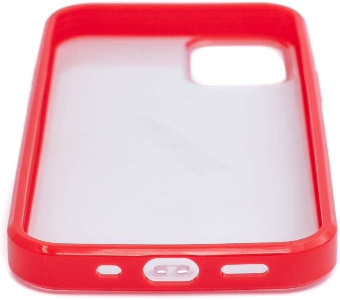 SYSTEM-S protective silicone case in red transparent case compatible with iPhone 12 Mini