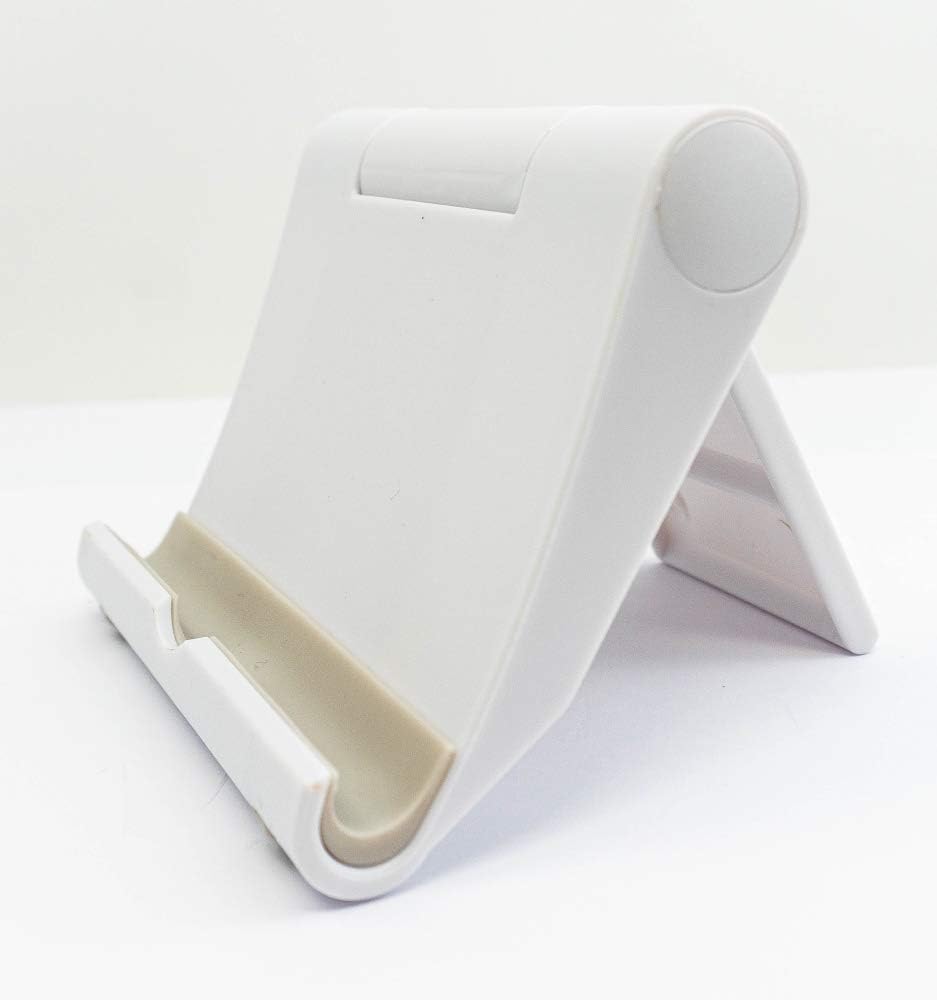 SYSTEM-S Stand Holder foldable adjustable in white for tablet and smartphone