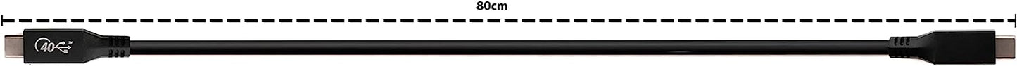SYSTEM-S USB4 USB Kabel 80 cm Typ C Stecker zu Stecker 40 Gbit/s USB 4.0 in Schwarz