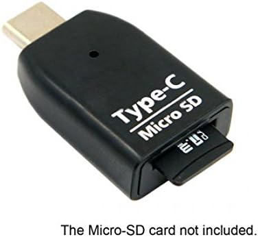 System-S Adapter USB 3.1 Typ C für microSD / SDHC / SDXC / T-Flash Karten Leser Card Reader Mini Kartenlesegerät in Schwarz