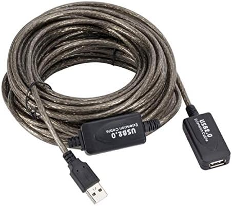 SYSTEM-S USB 2.0 Kabel 15 m Typ A Stecker zu Buchse Kabel in Grau