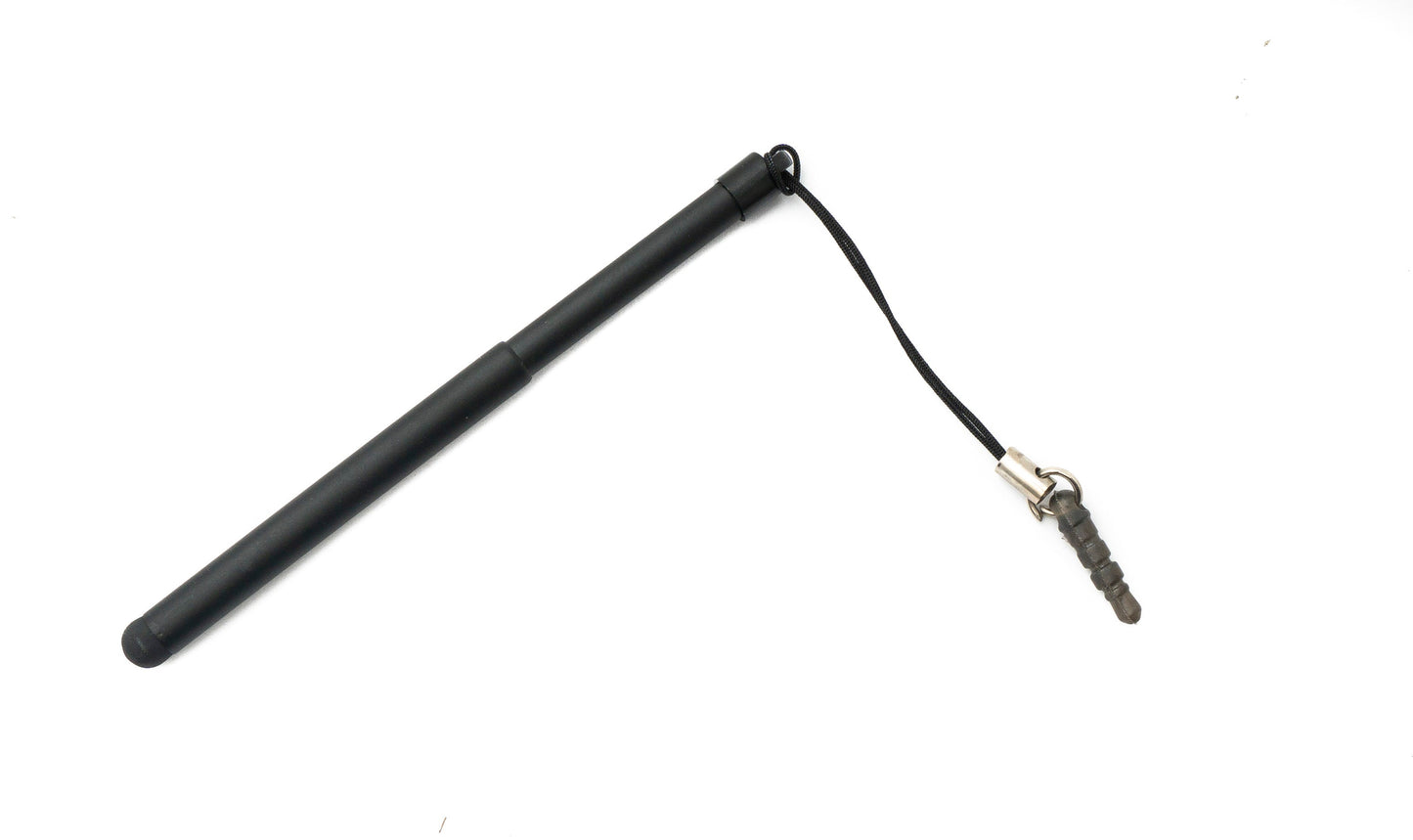 SYSTEM-S Mini Stylus Touch Pen Ausziehbar 6,5 cm bis 9,5 cm Schwarz für Smartphone Tablet PC