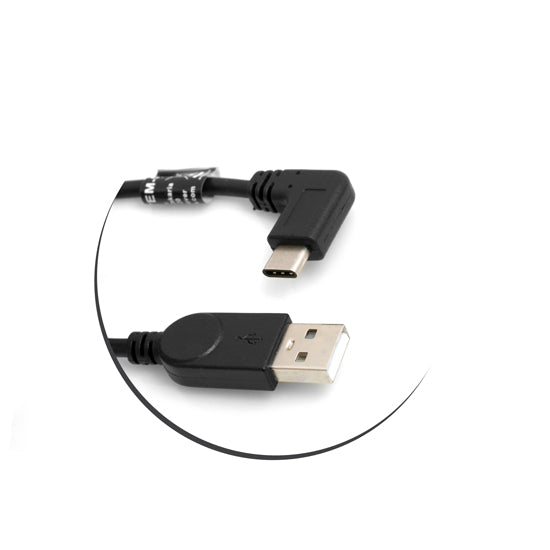 USB 3.1 Type C 90° angled plug to USB 2.0 A data cable charging cable 27 cm