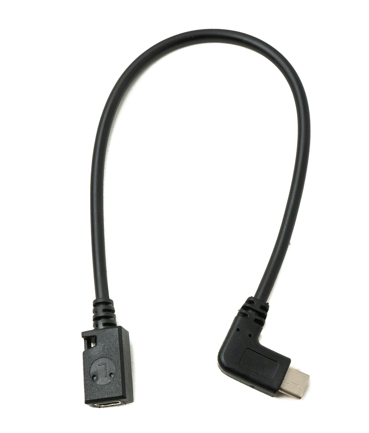 SYSTEM-S USB 3.1 Kabel 25 cm Typ C Stecker zu 2.0 Mini B Buchse Left Right Angled Winkel Adapter in Schwarz