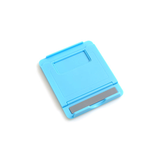 SYSTEM-S Universal Ständer Halter Klappständer Standfuss Tablet Tisch Halterung 6 Stufen Neigung einstellbar 60-75° für Tablet PC Smartphone und andere Geräte in Blau