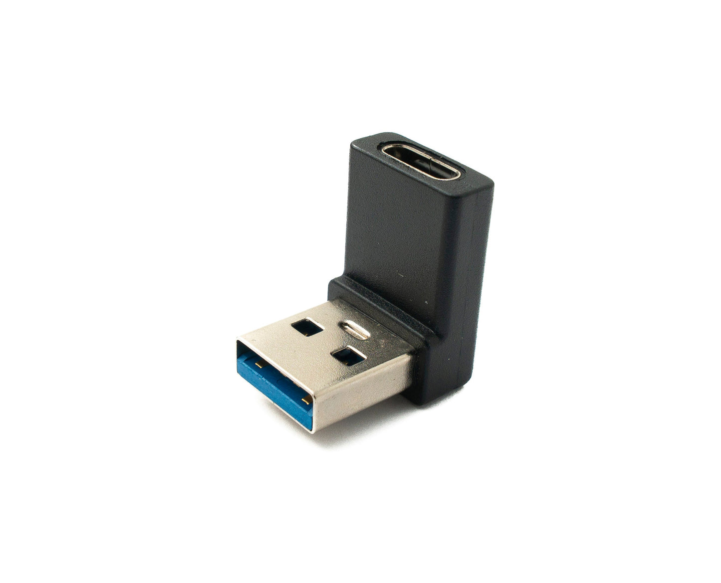 SYSTEM-S USB 3.1 Adapter Type C Female to 3.0 Type A Male Cable Angle Black
