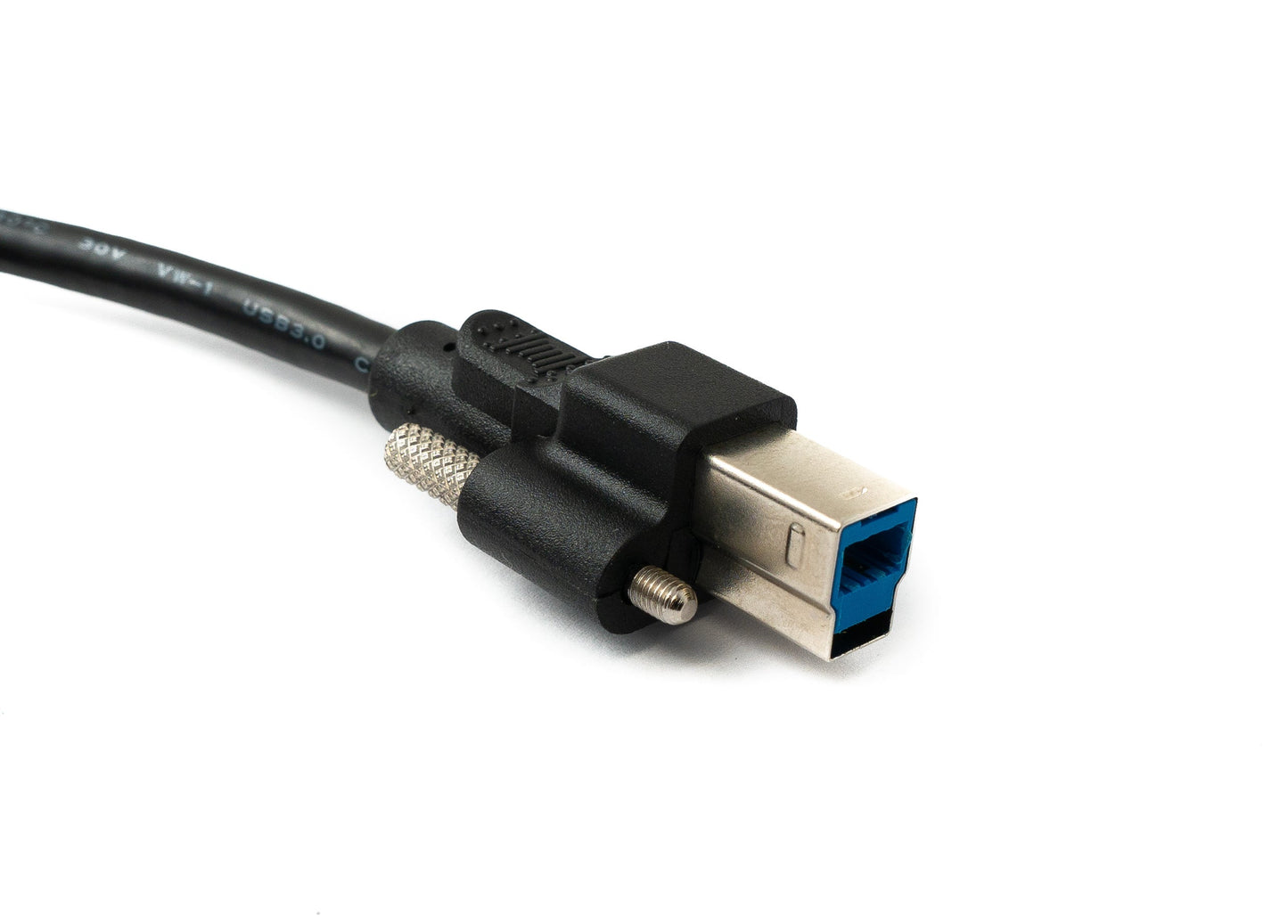 SYSTEM-S USB 3.0 Kabel 50 cm Typ B Stecker zu Buchse Schraube in Schwarz