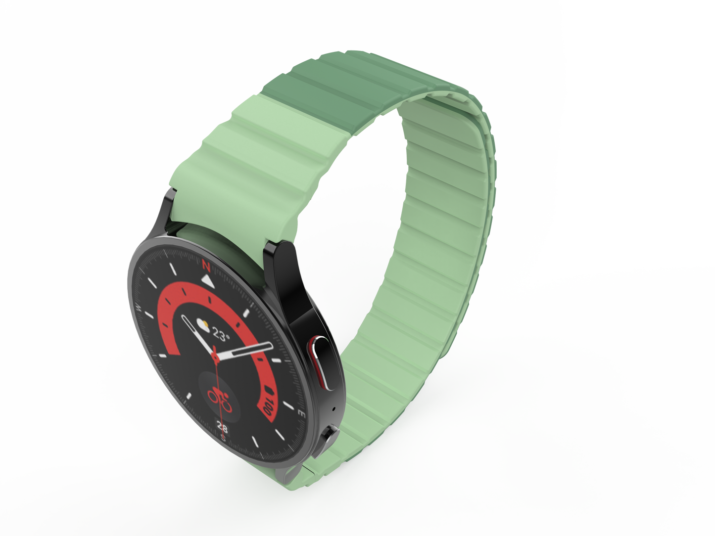 SYSTEM-S 20 mm silicone magnetic strap for Samsung Galaxy Watch 5 4 in green