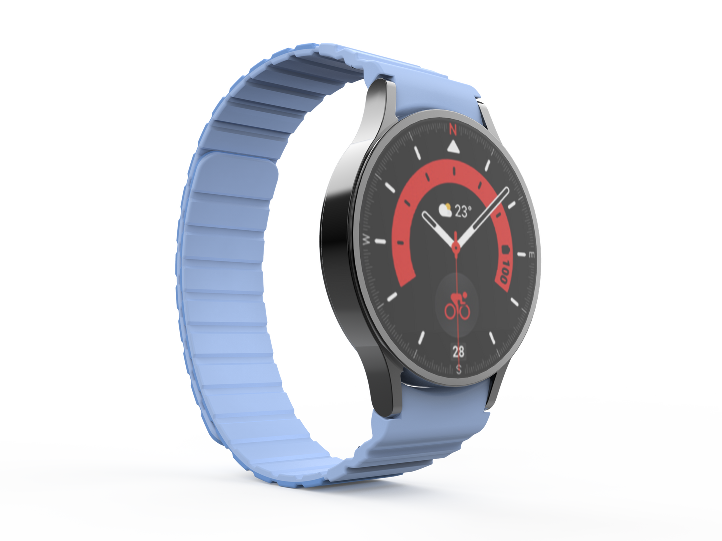 SYSTEM-S Armband 20 mm aus Silikon magnetisch für Samsung Galaxy Watch 5 4 in Blau