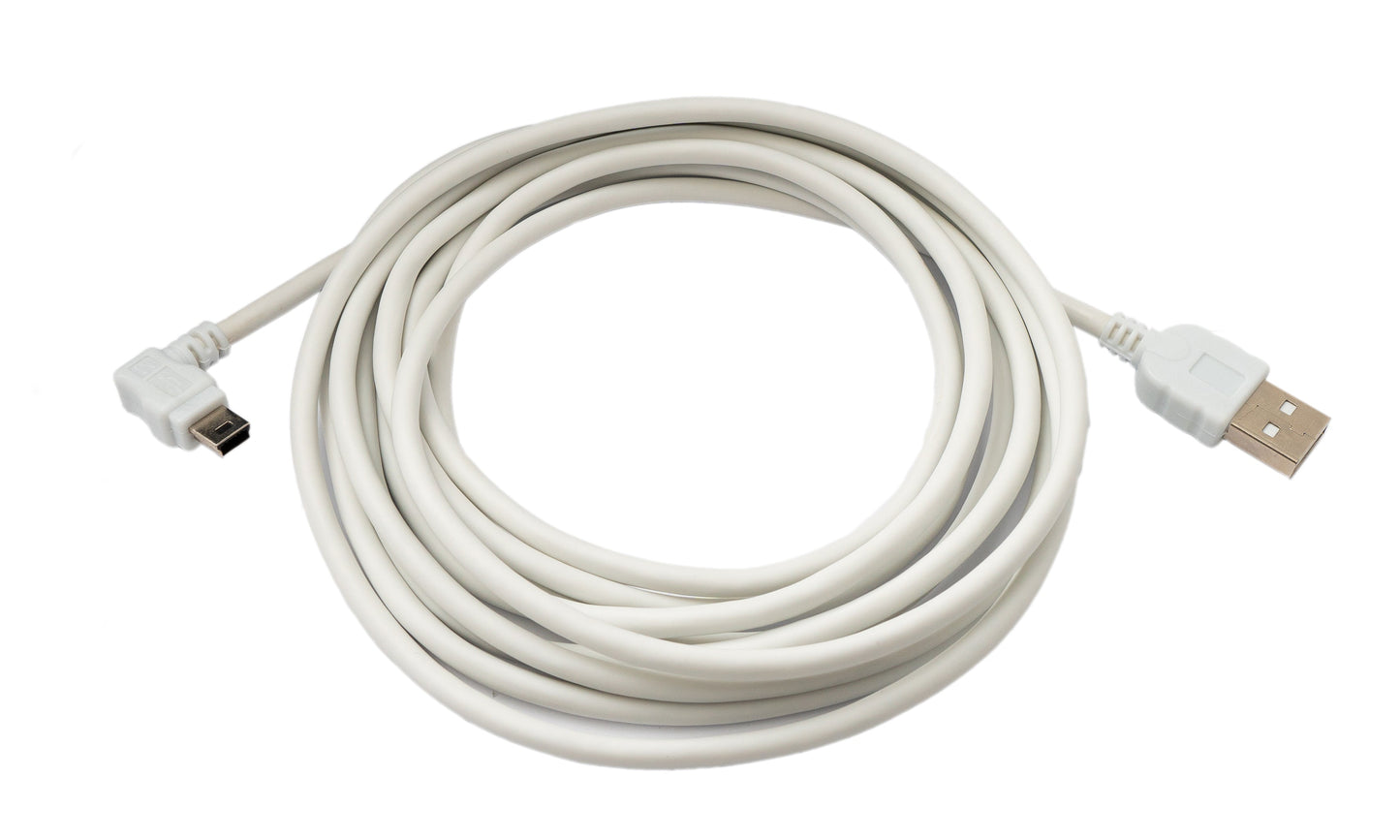 SYSTEM-S USB 2.0 cable 3 m type A male to mini B male angle 5V in white