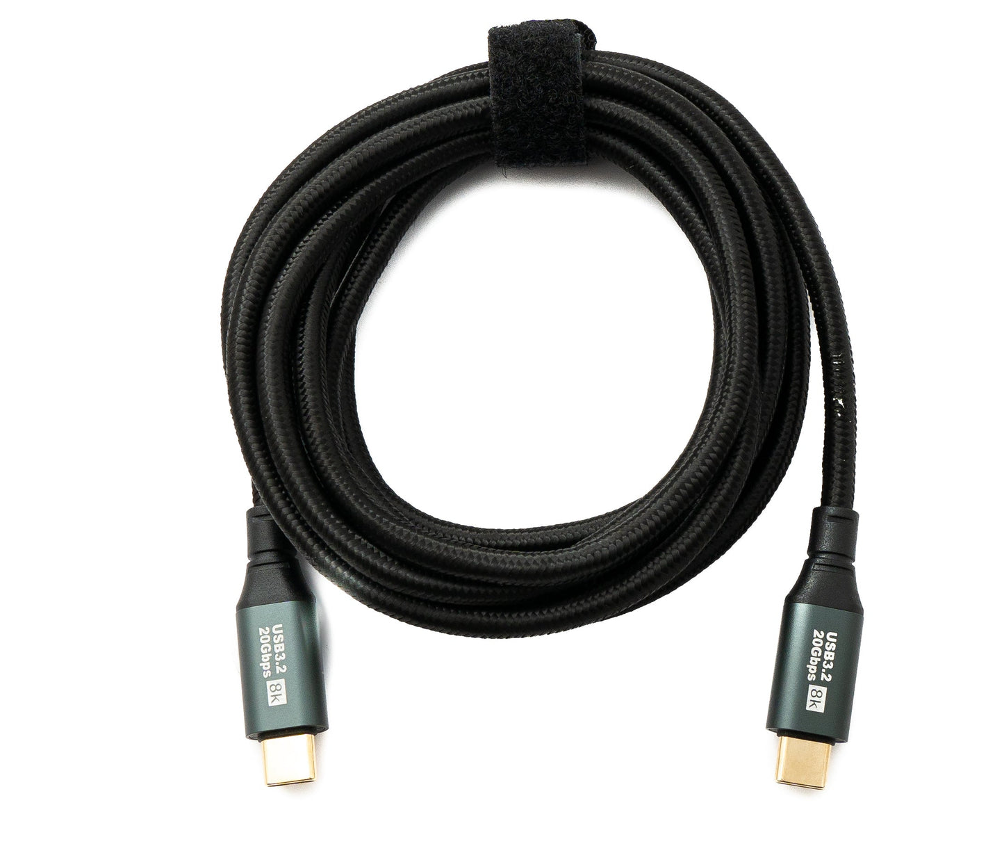 SYSTEM-S USB 3.2 Gen 2 8K 2 m Kabel Typ C Stecker zu Stecker geflochten 20 Gbit/s 100 W kompatibel für iPhone 15