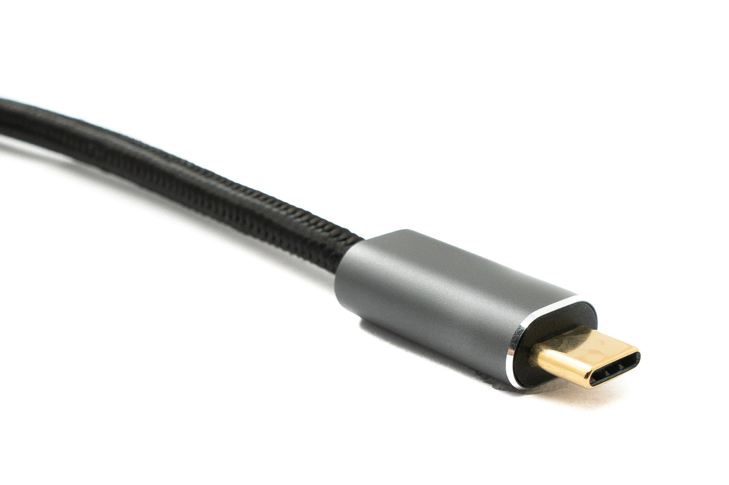 SYSTEM-S USB 3.2 Gen 2 100 cm Kabel Typ C Stecker zu Stecker geflochten 20 Gbit/s 100 W