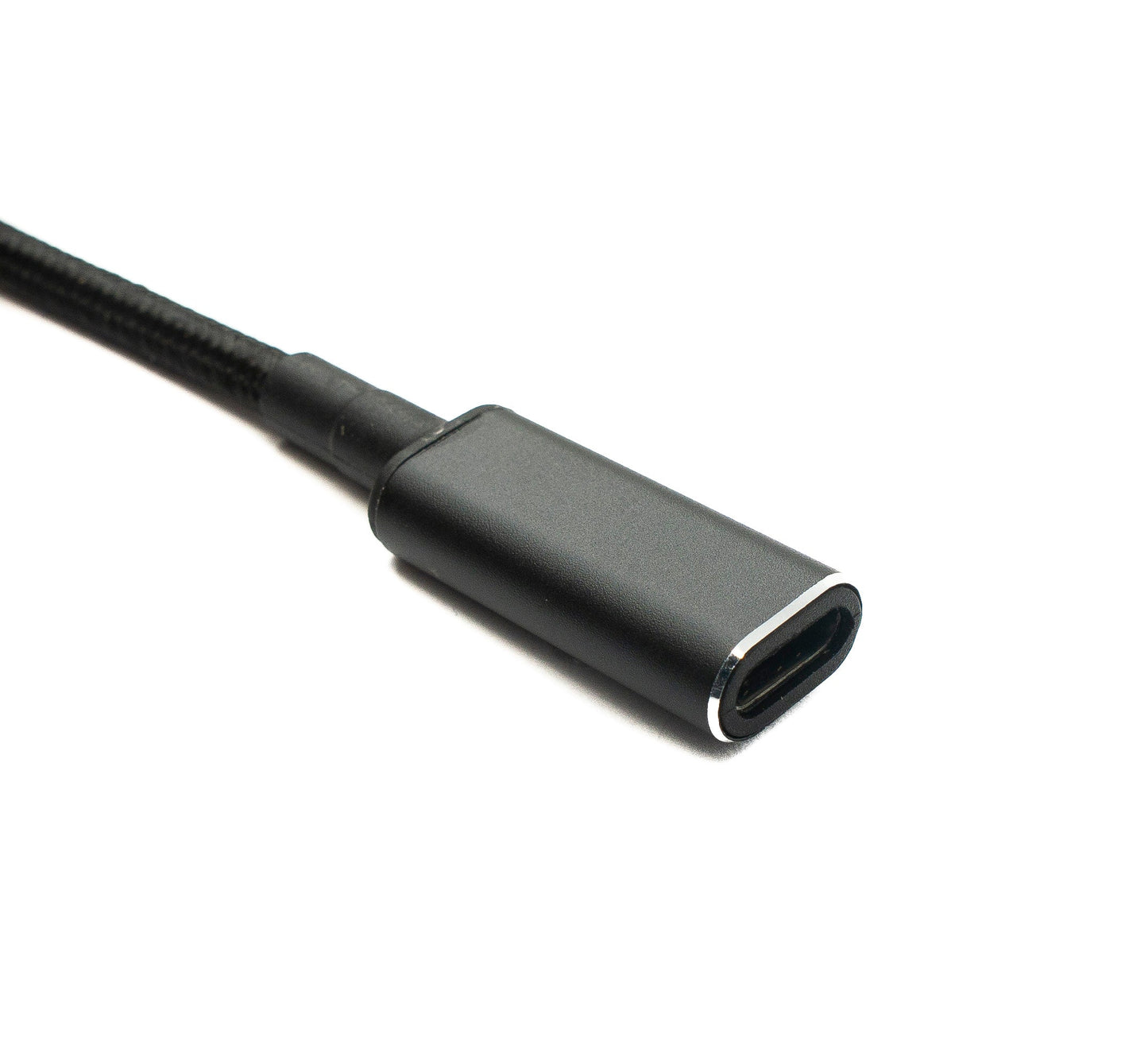 SYSTEM-S DC 20V Kabel 15 cm 5,5 x 2,1 Stecker zu USB 3.1 Typ C Buchse geflochten