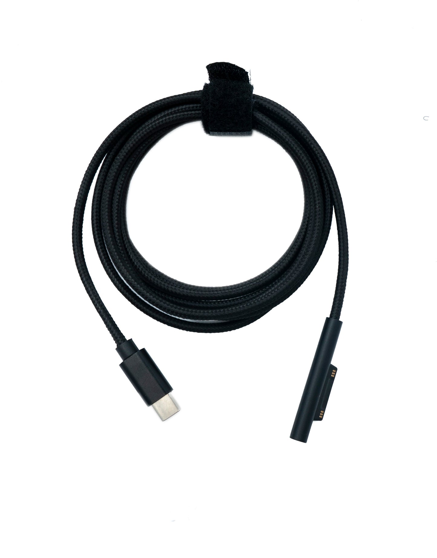 SYSTEM-S USB 3.1 Kabel 200 cm Ladekabel für Microsoft Surface geflochten in Schwarz