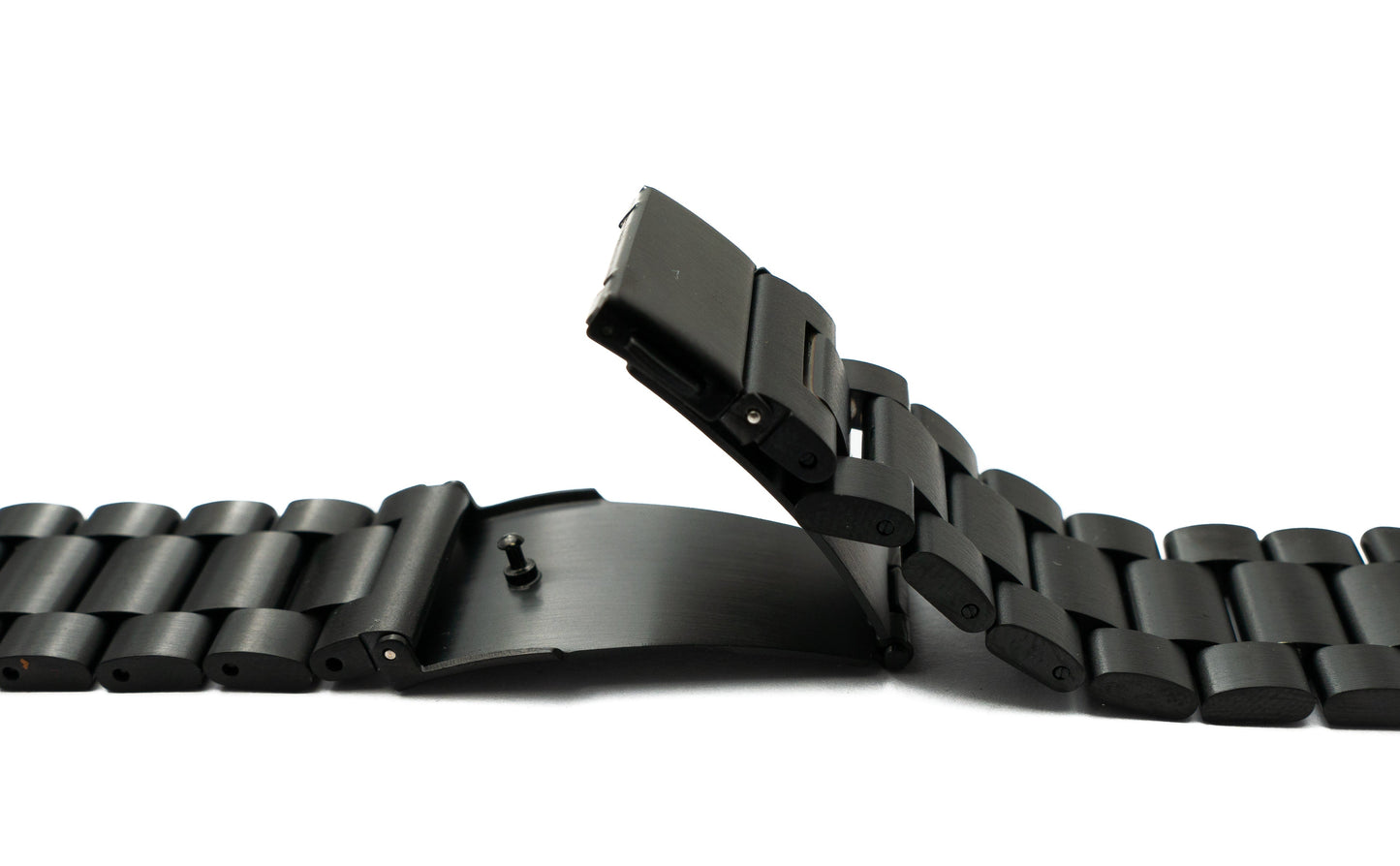SYSTEM-S Armband 22 mm aus Aluminium mit Faltschließe für Galaxy Watch 6 Classic Schwarz