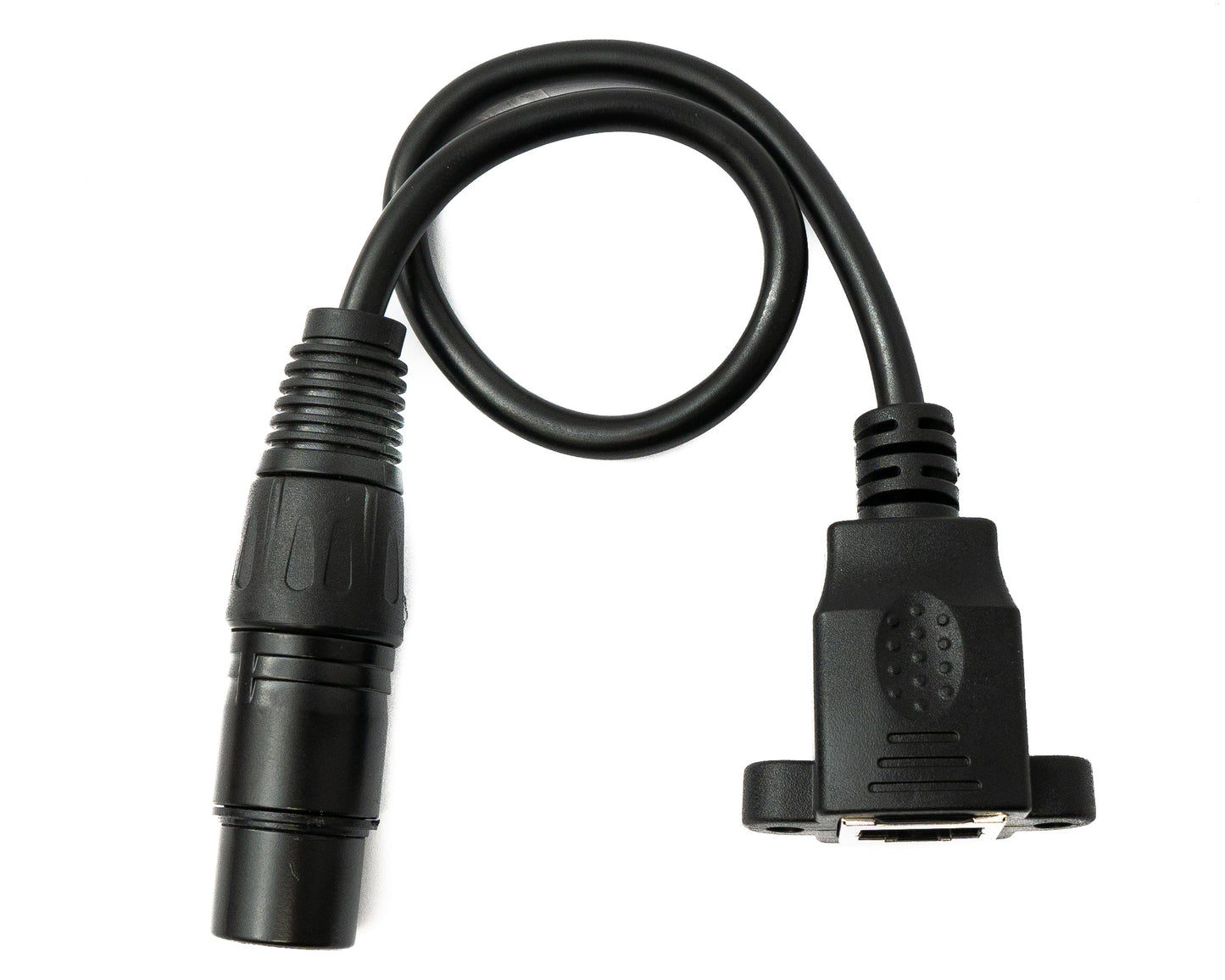 SYSTEM-S LAN cable 30 cm RJ45 socket to XLR 3 pin socket screw in black