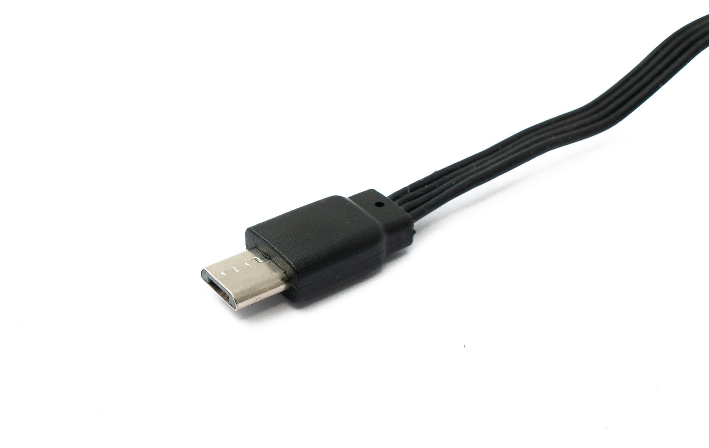 SYSTEM-S USB 2.0 Kabel 13 cm Micro B Stecker zu Typ A Stecker kurz flach Schwarz