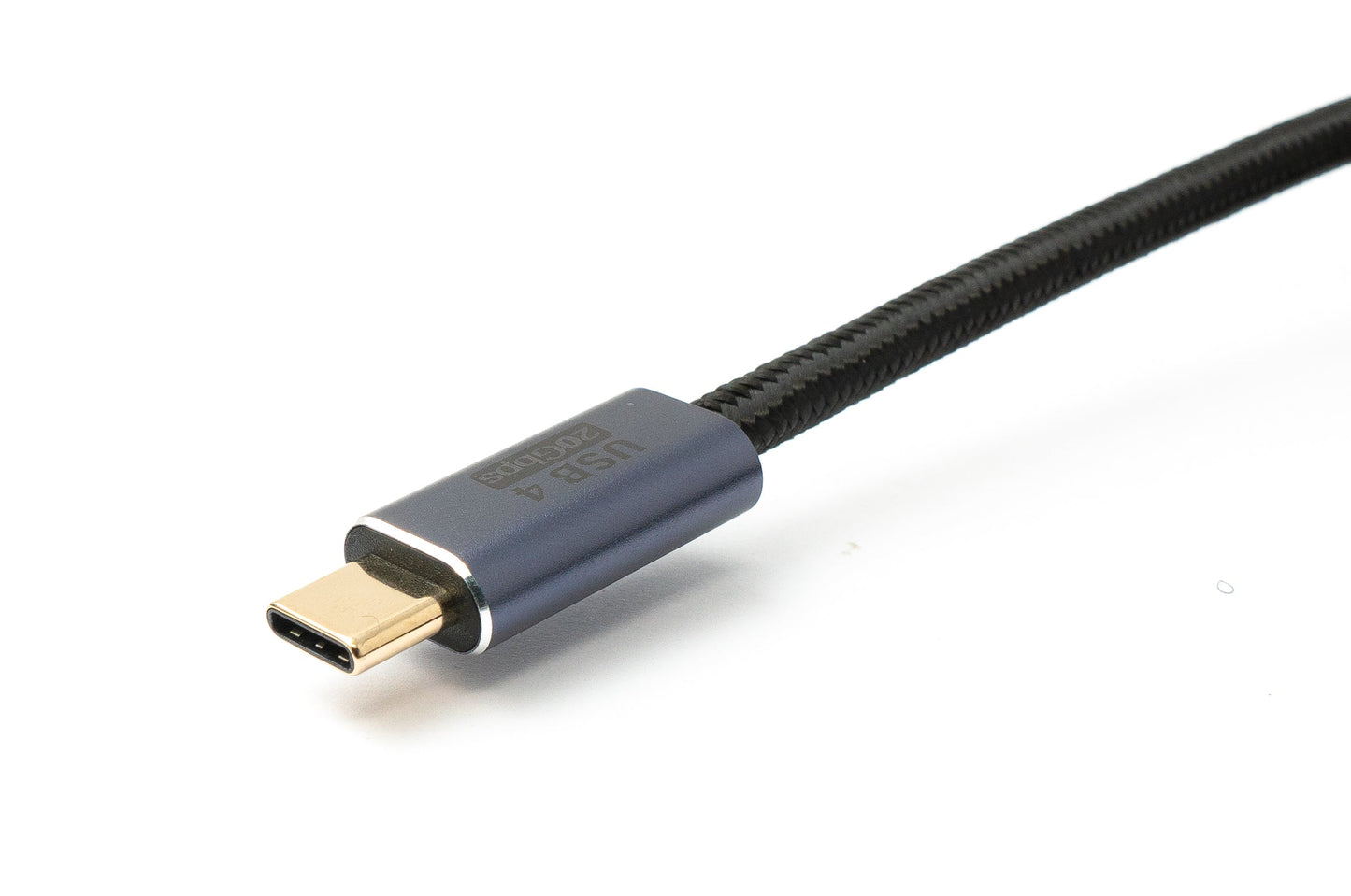 SYSTEM-S USB4 USB Kabel 200 cm Typ C Stecker zu Stecker 20 Gbit/s USB 4.0 geflochten Schwarz