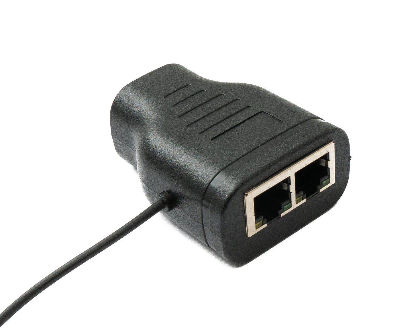 SYSTEM-S LAN Y Adapter 2x RJ45 Buchse zu Buchse Ethernet Splitter USB 3.0 Kabel Schwarz