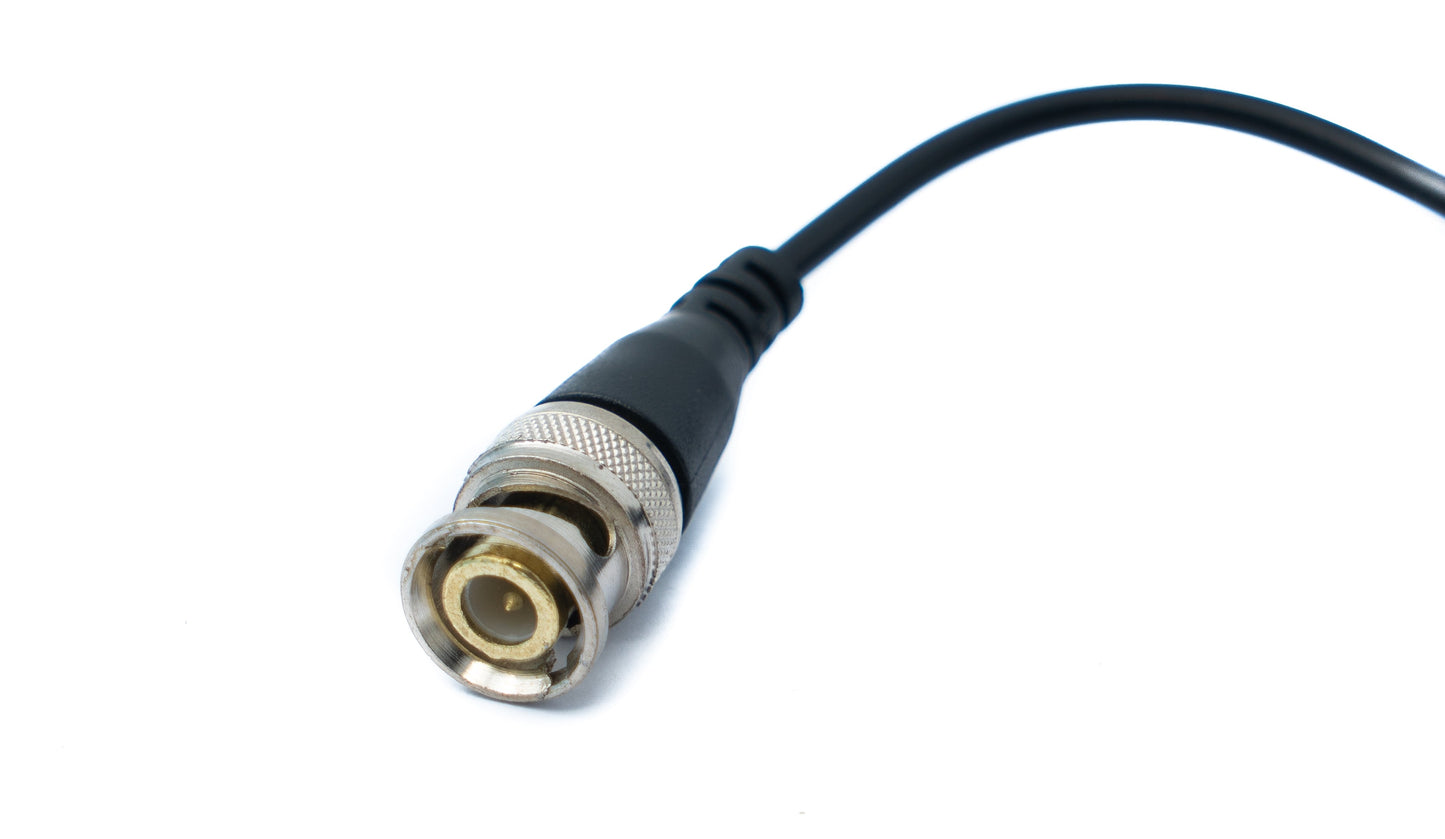 SYSTEM-S 2x Twisted Pair Kabel 10 cm Push Terminal zu BNC Stecker für HD Kameras Schwarz