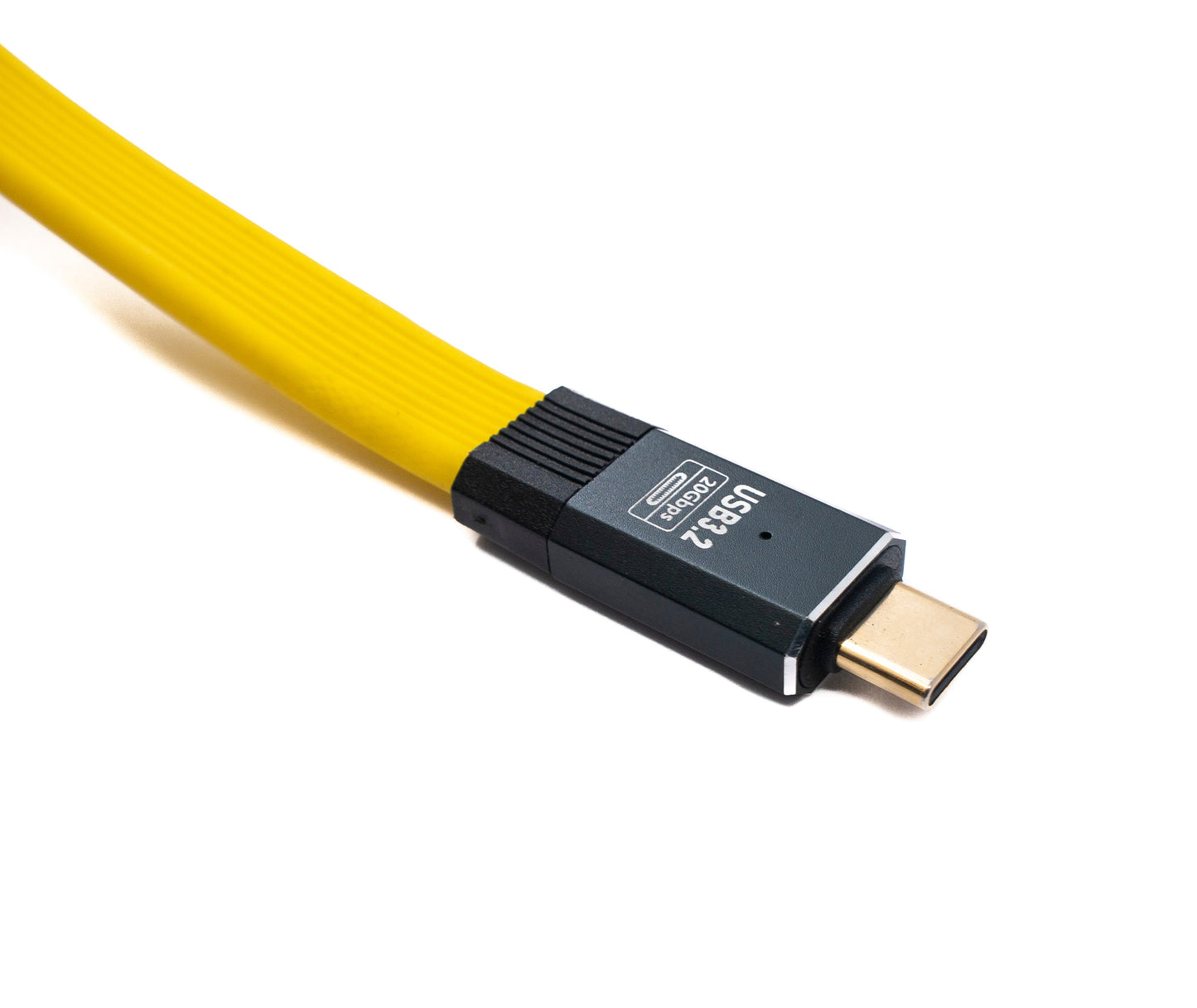 SYSTEM-S USB 3.2 Gen 2 Cable 80 cm Type C Male to Male Flat Cable Yellow 20 Gbit/s 100 W