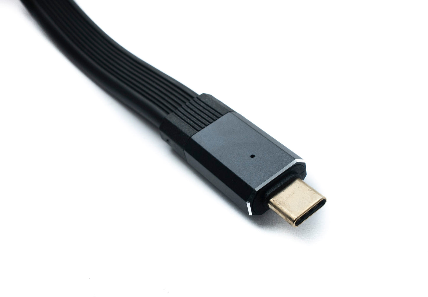 SYSTEM-S USB 3.2 Gen 2 Kabel 50 cm Typ C Stecker zu Stecker Flachkabel Schwarz 20 Gbit/s 100 W