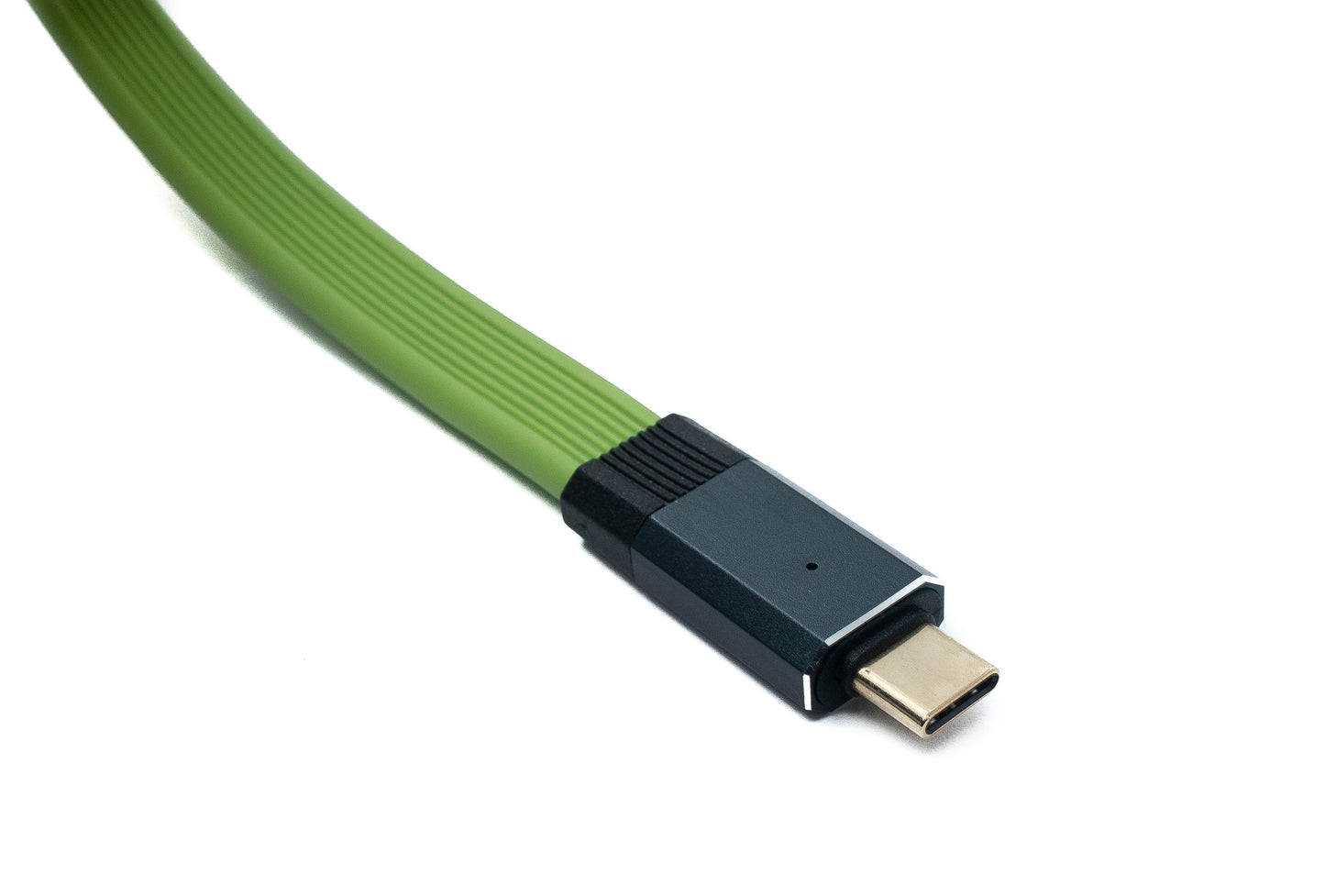 SYSTEM-S USB 3.2 Gen 2 Kabel 50 cm Typ C Stecker zu Stecker Flachkabel Grün 20 Gbit/s 100 W