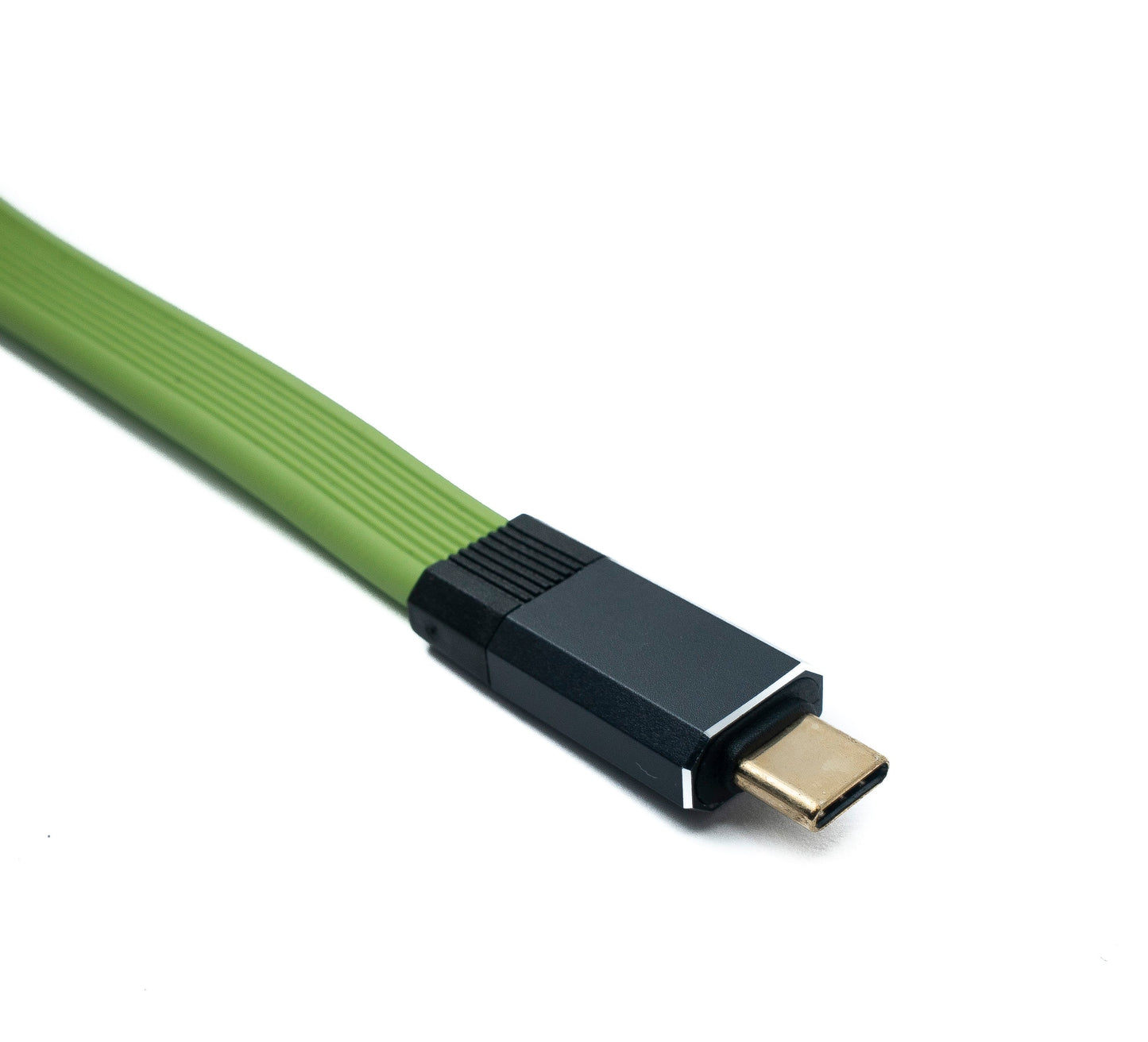 SYSTEM-S USB 3.2 Gen 2 Kabel 80 cm Typ C Stecker zu Stecker Flachkabel Grün 20 Gbit/s 100 W