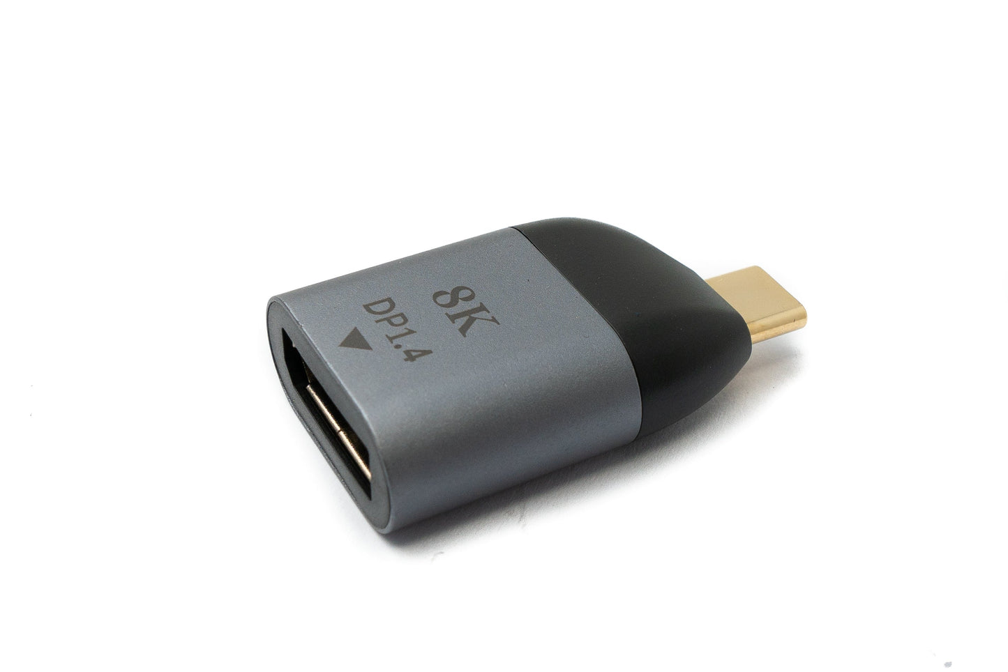 SYSTEM-S DisplayPort Adapter DP Buchse zu USB 3.1 Typ C Stecker 8K Kabel in Grau