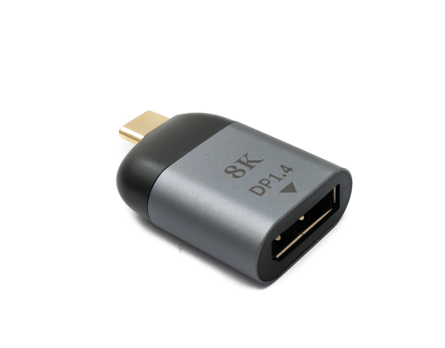 SYSTEM-S DisplayPort Adapter DP Buchse zu USB 3.1 Typ C Stecker 8K Kabel in Grau