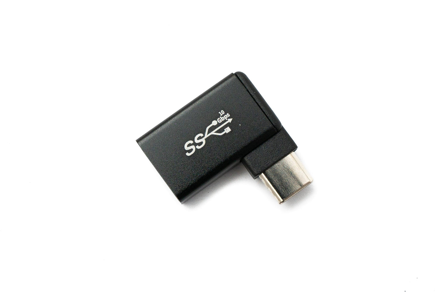 SYSTEM-S USB 3.1 Adapter Typ C Stecker zu 3.0 Typ A Buchse Winkel Kabel in Schwarz